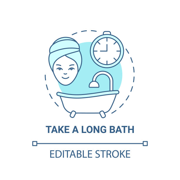 洗个长澡的概念图标图片下载