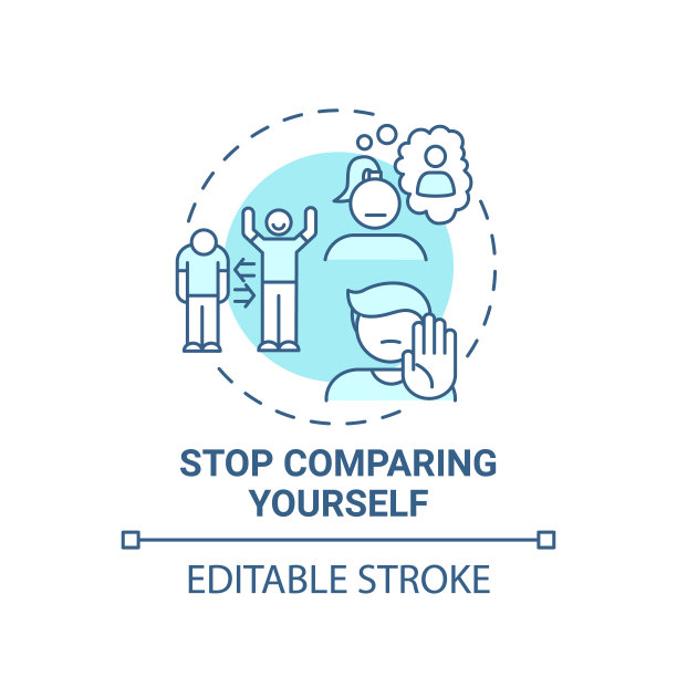 停止比较自己的概念图标图片下载