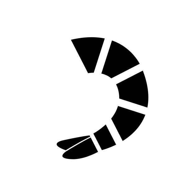 虾图标，标志孤立在白色背景图片下载