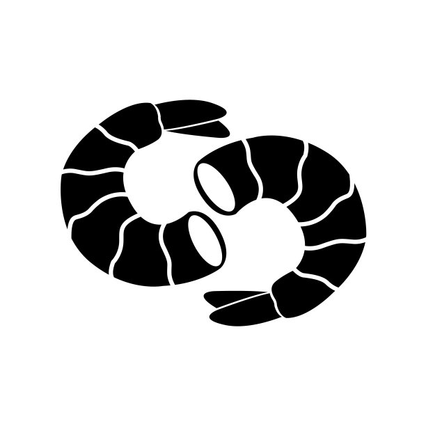 虾图标，标志孤立在白色背景图片下载