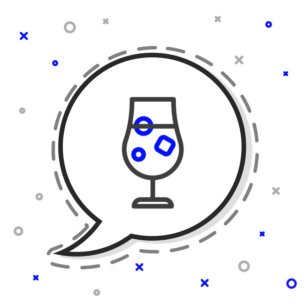 Line鸡尾酒和酒精饮料图标孤立在白色背景。色彩斑斓的轮廓的概念。矢量图图片下载