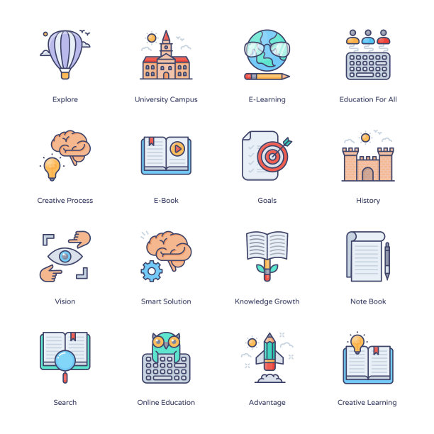 在线教育填充图标图片下载