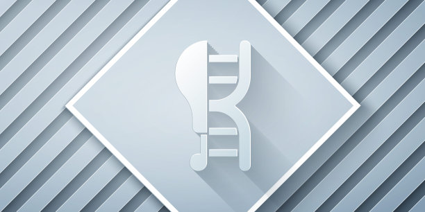 剪纸转基因鸡图标孤立在灰色背景。注射器被注射到鸡身上。纸艺术风格。向量图片下载