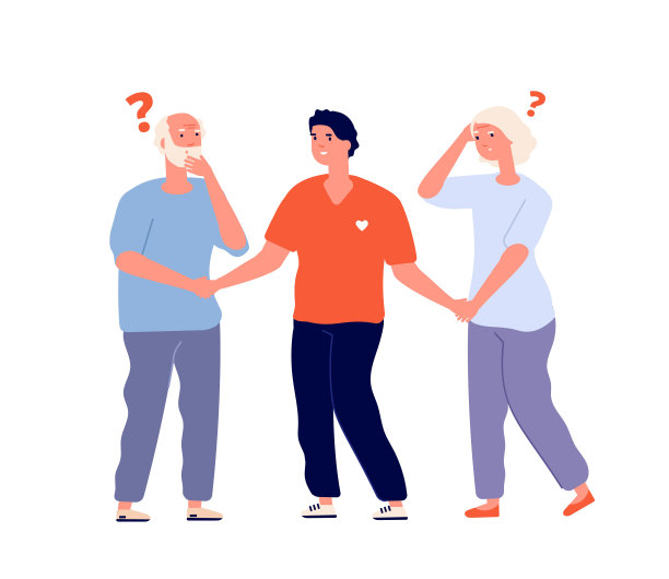 记忆丧失。老年痴呆症，阿尔茨海默病。老年患者和志愿者。脑神经疗法，老年人忘记向量概念图片下载