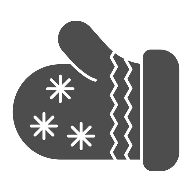 冬季手套固体图标，圣诞节概念，针织手套标志在白色背景，手套图标在字形风格的移动概念和网页设计。矢量图形。图片下载