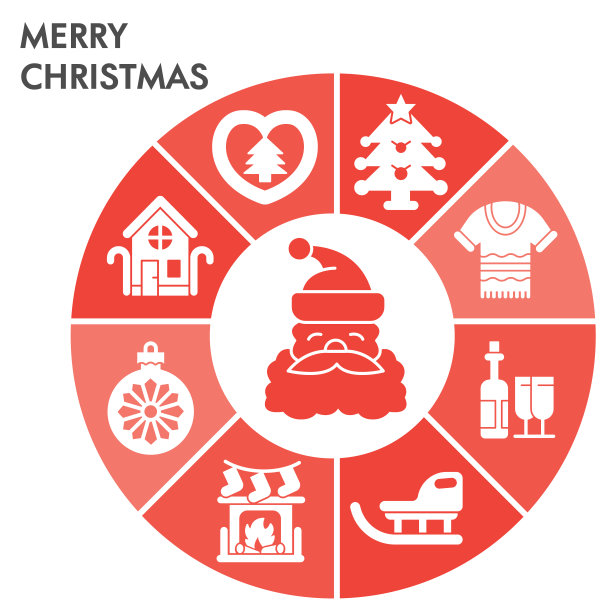 现代圣诞信息图形设计模板与图标。新年信息可视化在白色的背景。寒假模板演示。创意矢量插图的信息图表。图片下载