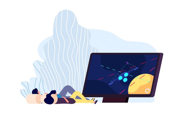 看电影。露天电影院，露营。网络电视剧，女生花时间在一起矢量插画图片下载