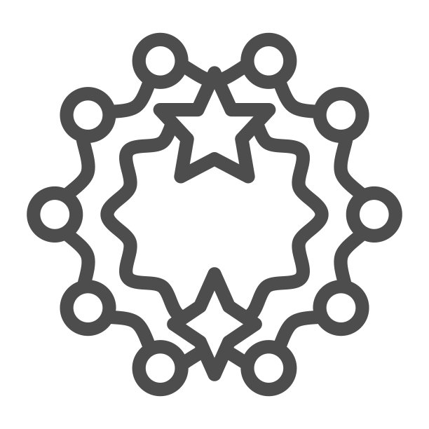 圣诞花环线图标，圣诞概念，圣诞松木花环标志在白色的背景，门花环与装饰图标在轮廓风格的移动和网页设计。矢量图形。图片下载