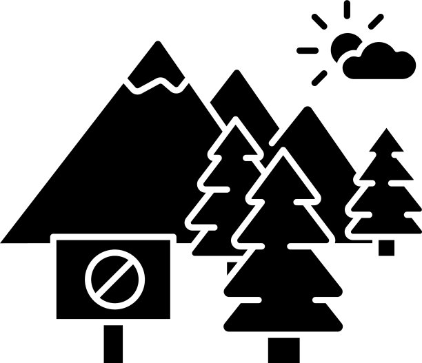 国家公园的黑色象形符号图片下载