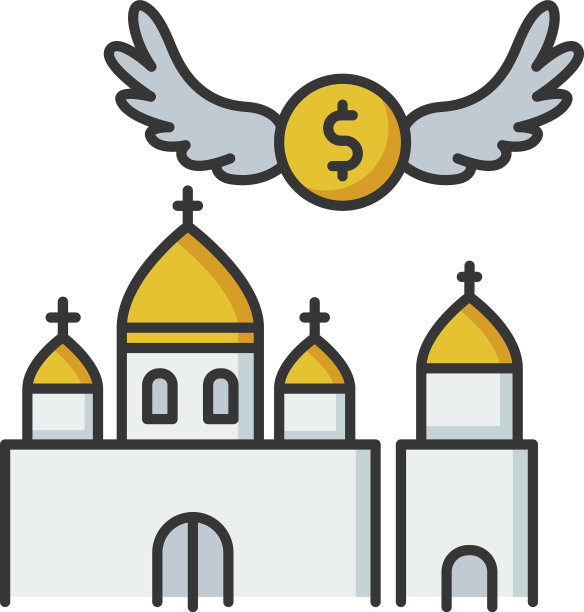 教堂捐赠RGB彩色图标图片下载