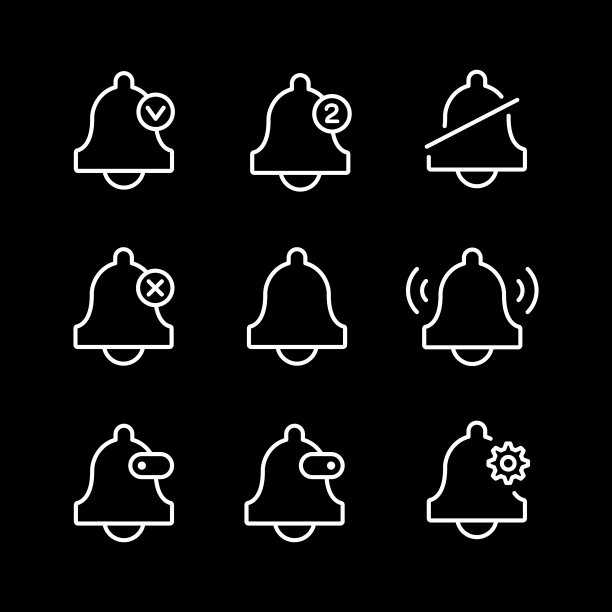 设置线钟图标，报警概念图片下载