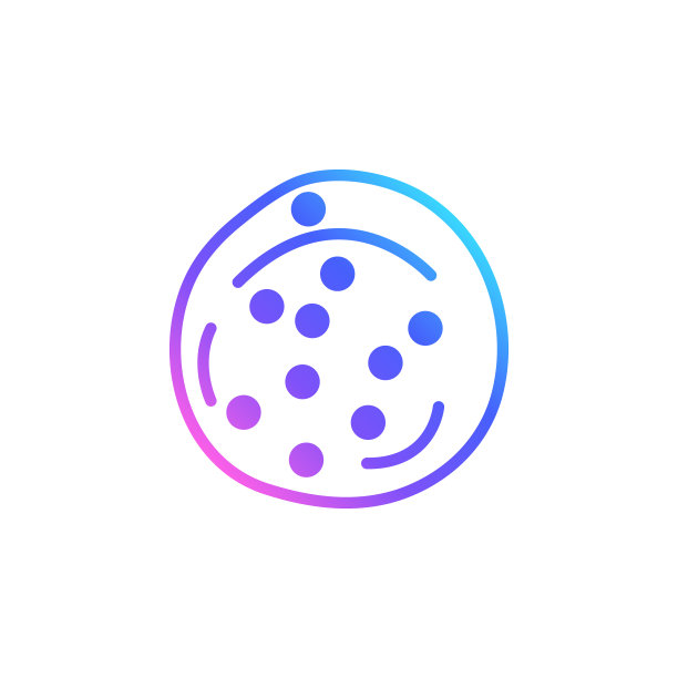 巧克力饼干矢量图标在明亮的颜色梯度。美国软软的有嚼劲的饼干孤立在白色背景。图片下载