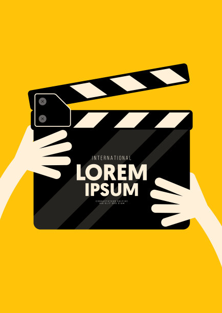 电影和电影海报设计模板背景与隔板图片下载