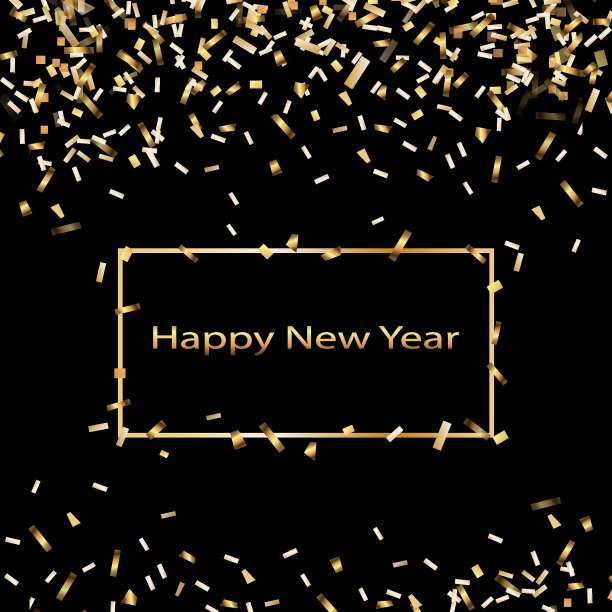 2021新年快乐。海报，卡片，横幅，背景设计。矢量设计。象征,标志。圣诞快乐卡。喜庆的圣诞背景。圣诞节和新年庆祝，装饰，闪闪发光的五彩纸屑在黑色的背景。图片下载