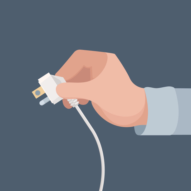 电插头在手。安全家居能源家居电器矢量概念图片下载