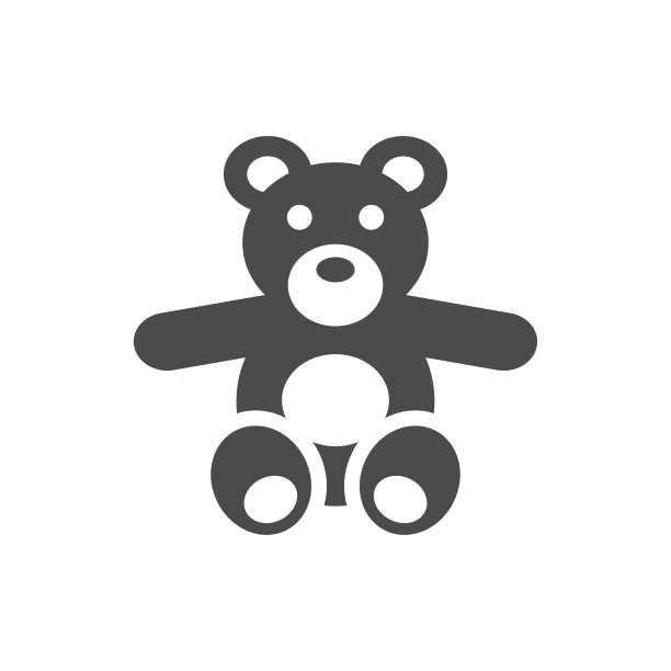 扁平风格的泰迪熊图标。矢量插图。图片下载