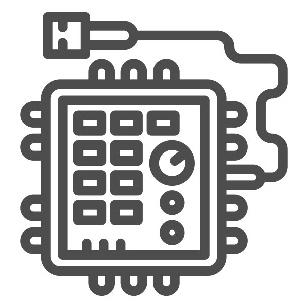 Beatmaker线图标，声音设计概念，音乐设备标志在白色的背景，DJ鼓机简单的图标轮廓风格的移动概念和网页设计。矢量图形。图片下载