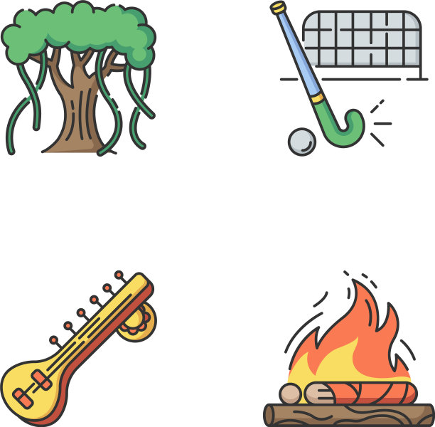 印度文化RGB颜色图标集图片下载