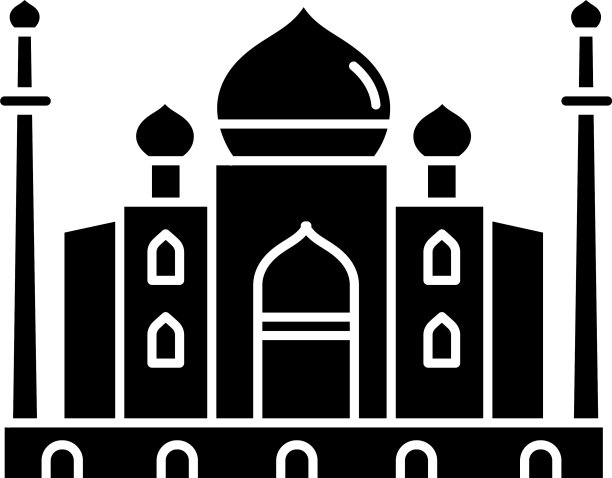泰姬陵黑色字形图标图片下载