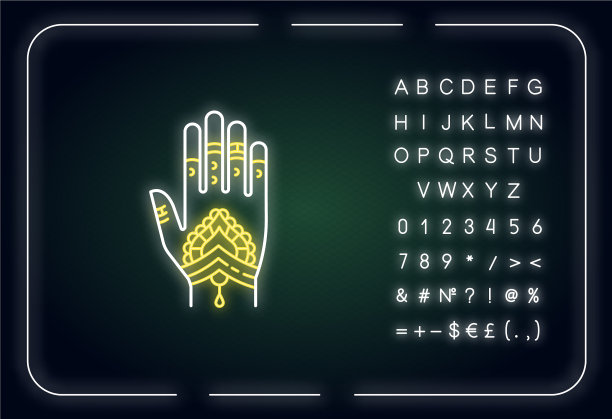 曼海蒂霓虹灯图标图片下载