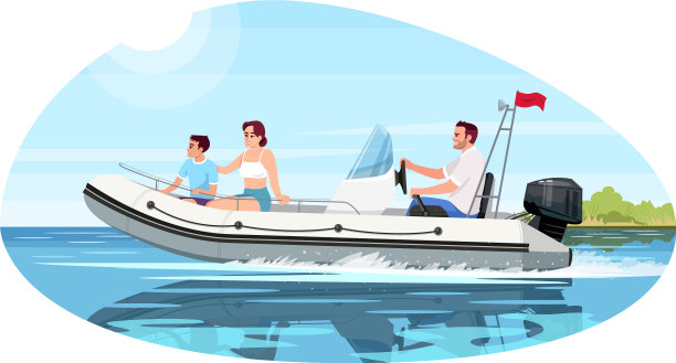 家庭在半平快艇上图片下载