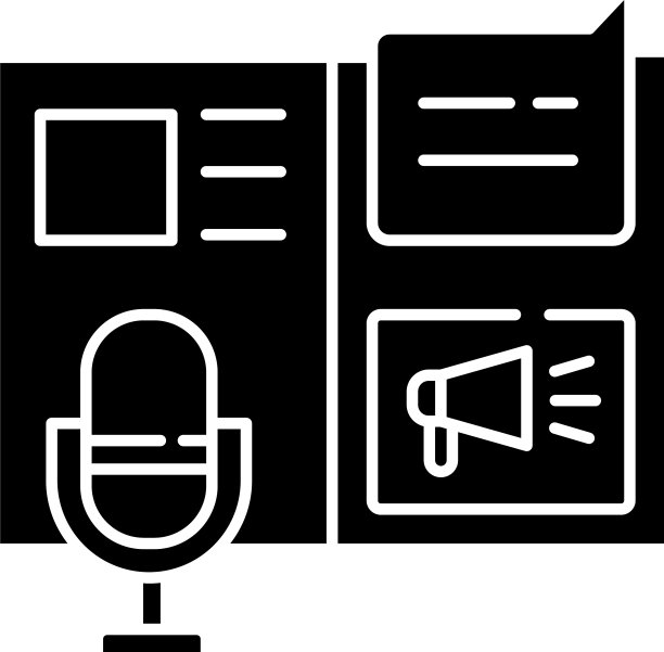 新闻稿黑色字形图标图片下载
