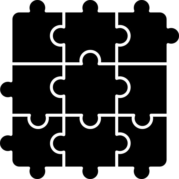 拼图游戏黑色象形文字图标图片下载