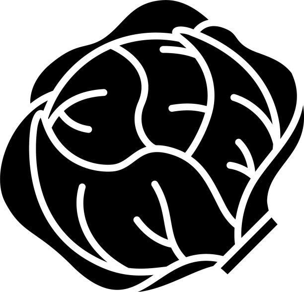 生菜黑色字形图标图片下载