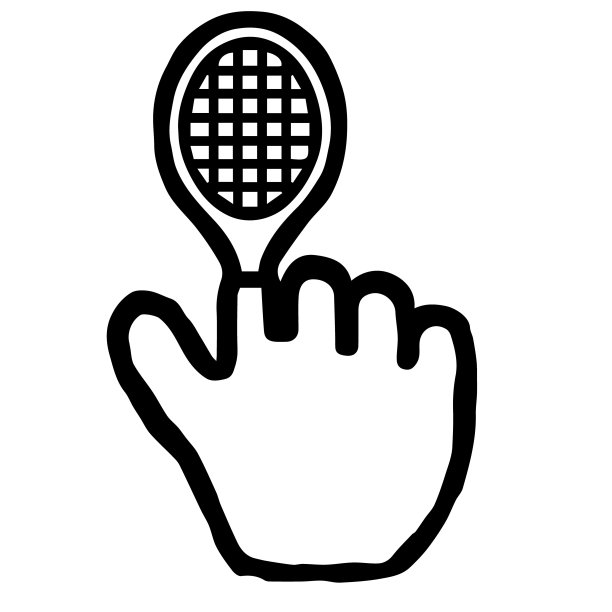 手Cursor084(网球拍):涂鸦图标:手绘矢量图标，像木版印刷图片下载