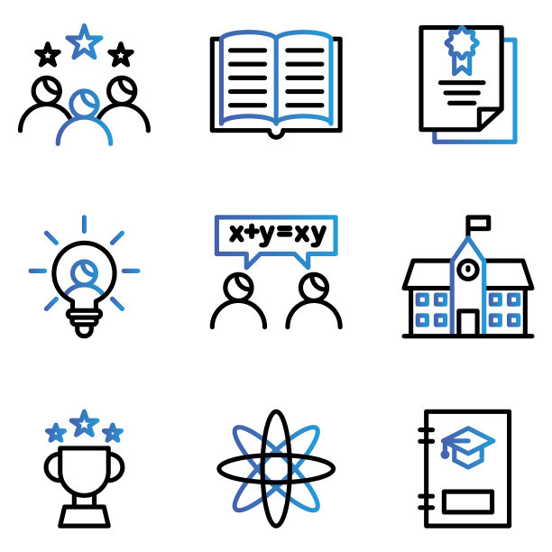 学校图标集包括等级书证书图片下载