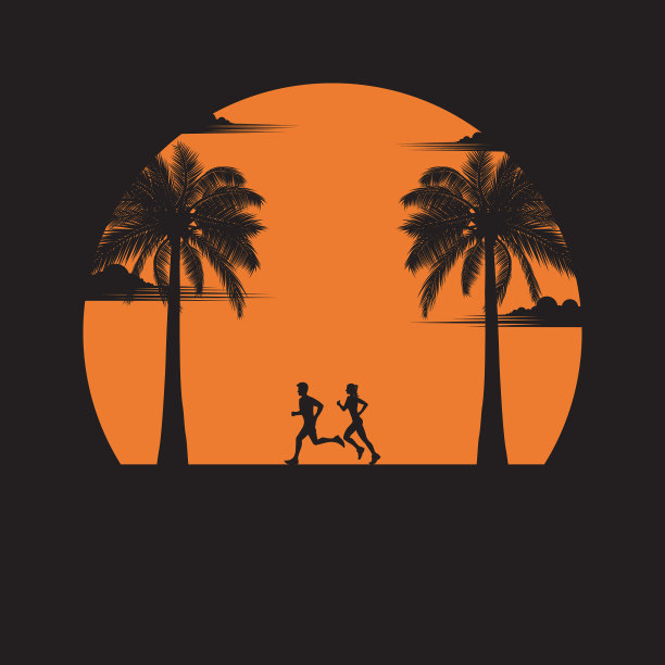 男人和女人在户外跑步图片下载