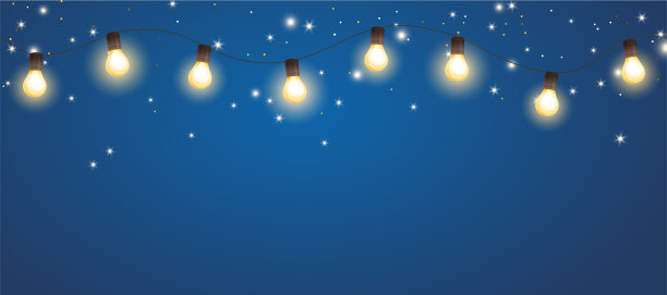 节日的背景。闪亮的灯泡花环，矢量装饰。图片下载