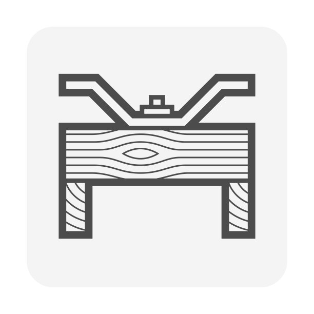 屋顶瓦固定支撑和房屋矢量图标设计的木结构细节。图片下载