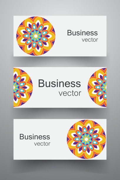 旗帜模板集。现代抽象矢量插图设计。矢量图图片下载