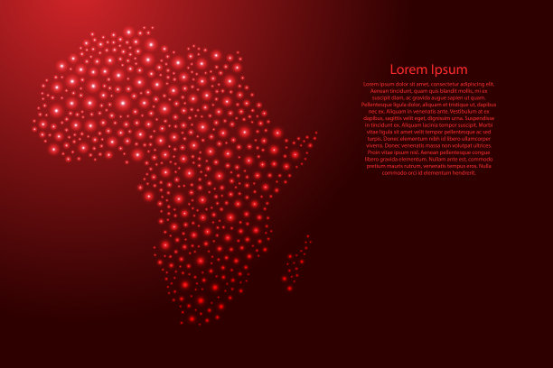 来自红色和发光空间的非洲大陆地图图片下载