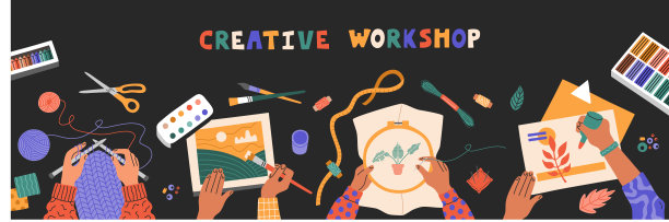 俯视图儿童绘图手，缝合图片下载