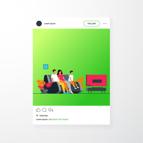 幸福全家在一起看电视图片下载