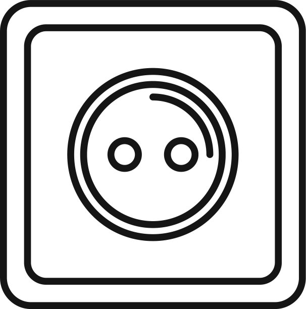 经典电源插座图标轮廓风格图片下载