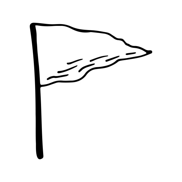 手绘矢量露营，攀登旗帜clipart。孤立在白色背景绘制版画，海报，可爱的文具，旅游设计。高质量的插图图片下载