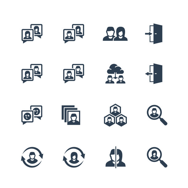 社会档案相关图标设置在字形风格图片下载