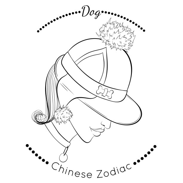 中国的十二生肖线艺术狗图片下载