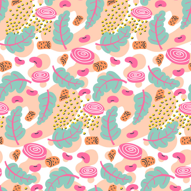 佛碗沙拉无缝图案图片下载