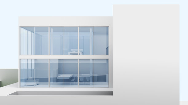 特写两层楼的大透明窗户图片下载