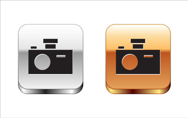 黑色照片相机图标孤立在白色图片下载