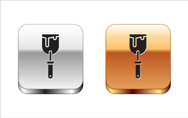 黑色油灰刀图标孤立在白色图片下载