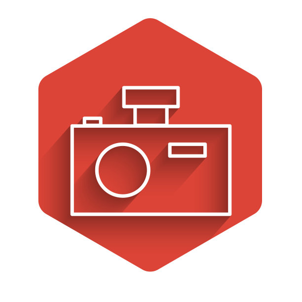 白线照片相机图标孤立与长图片下载