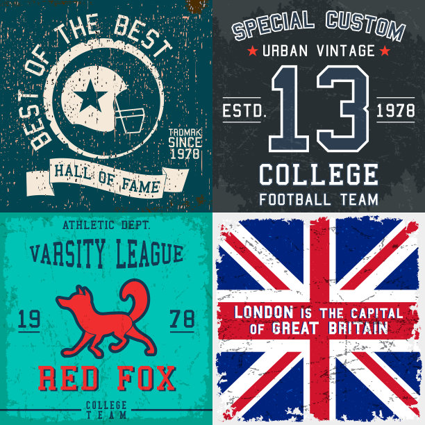 设置复古设计印花t恤邮票t图片下载