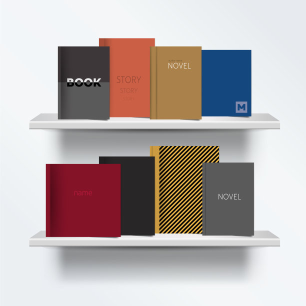 书架正面观书封面站立图片下载