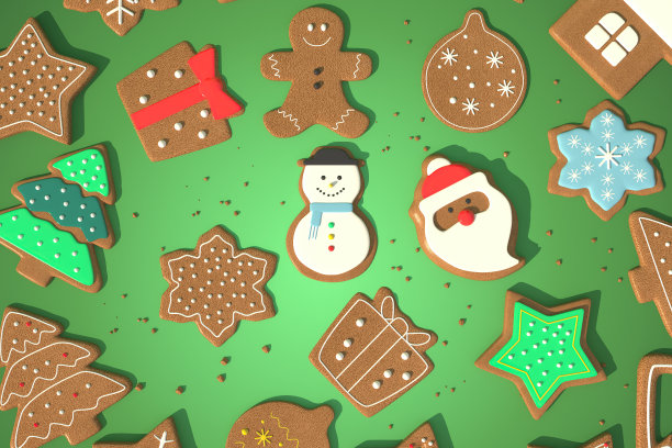 新年假期和圣诞节的3d插图图片下载