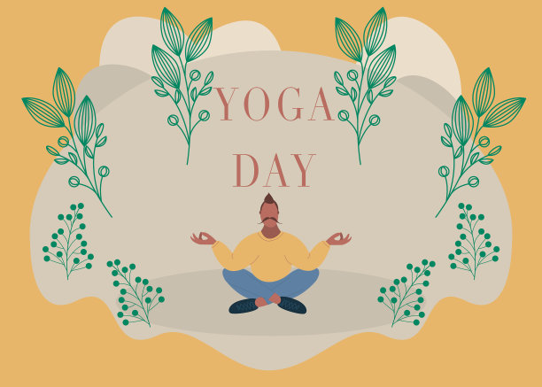 卡通中的现代概念瑜伽练习女孩图片下载